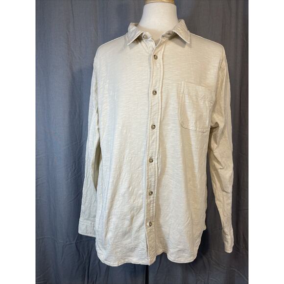 J. Crew Knit Button-Down Cotton Shirt Mens XXL‎ Ivory Soft BB775 - Picture 1 of 11